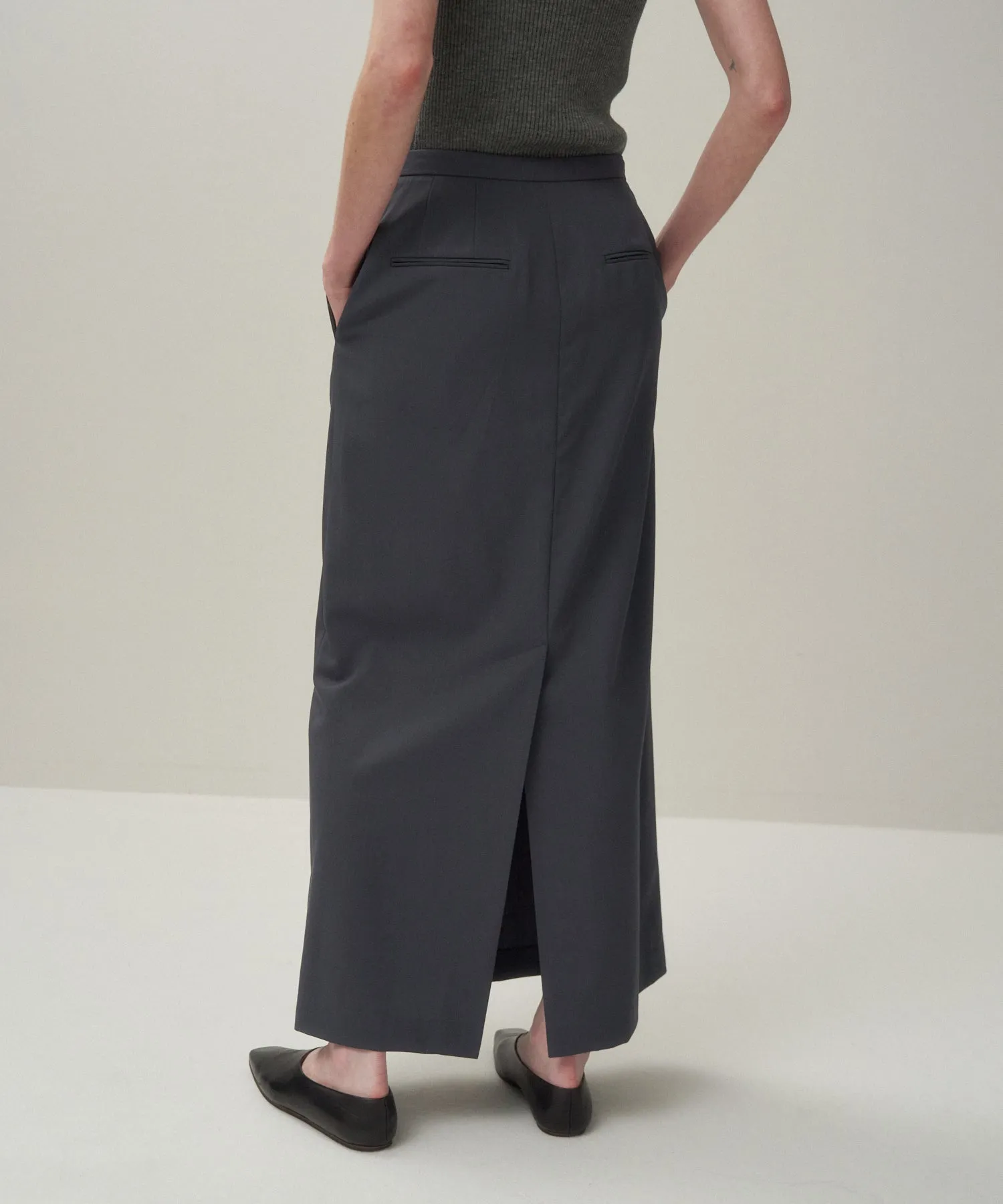 TECHNO WOOL TWILL | I-LINE SKIRT sold by ATON product image thumbnail 2