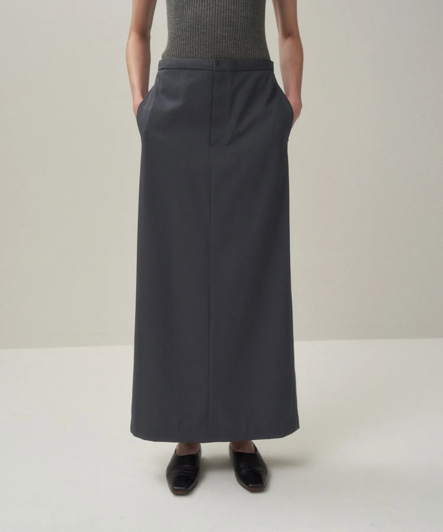 TECHNO WOOL TWILL | I-LINE SKIRT sold by ATON