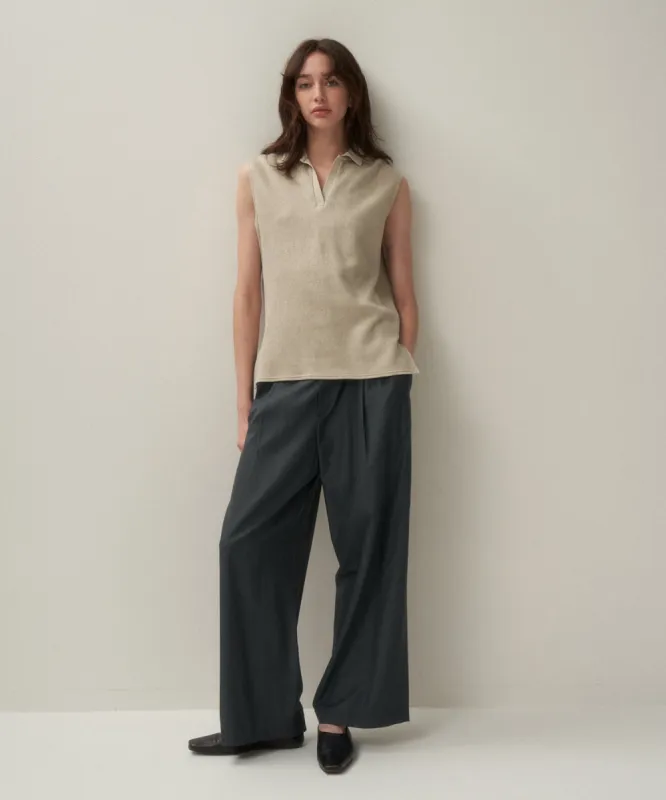 LINEN JERSEY | POLO TANK TOP sold by ATON
