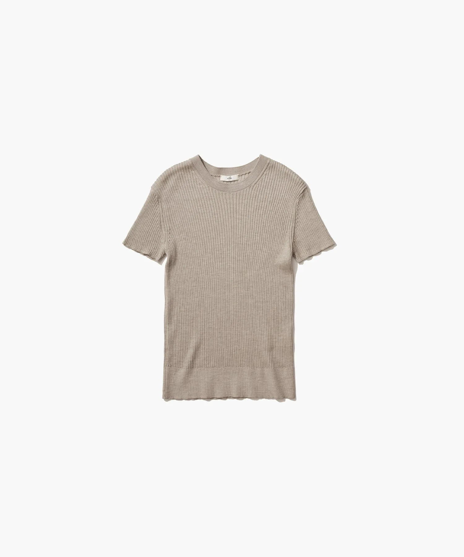 RAMIE WOOL RIB | SHORT SLEEVE SWEATER sold by ATON product image thumbnail 5
