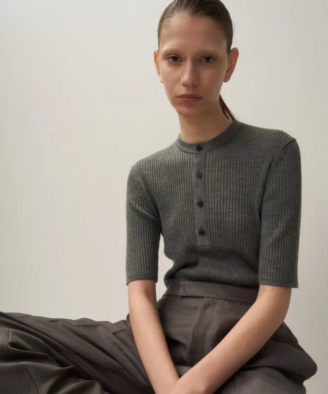 RAMIE WOOL RIB | HENRYNECK SWEATER sold by ATON