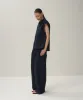 SILK LINEN SHANTUNG | TWO TUCKED PANTS sold by ATON