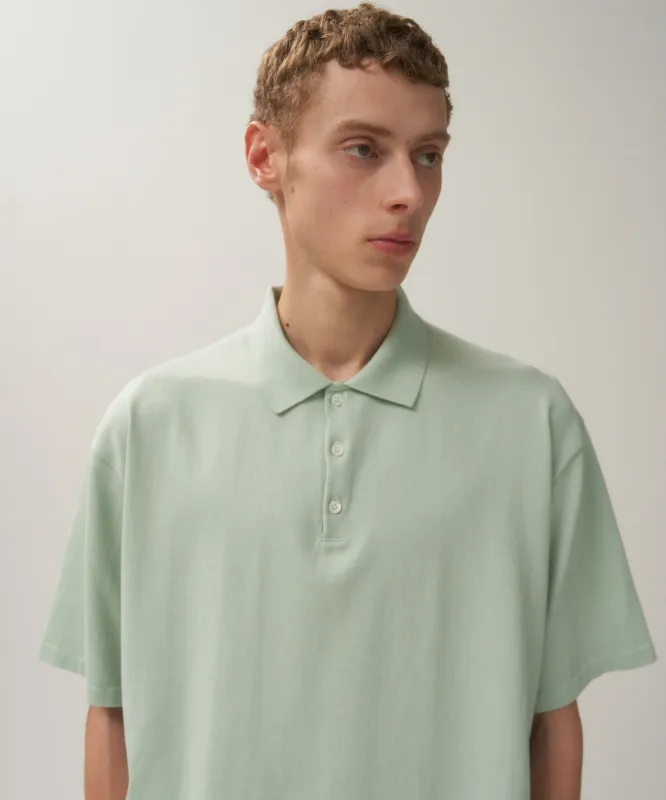 FRESCA KNIT | HAIF SLEEVE POLO SWEATER made by ATON