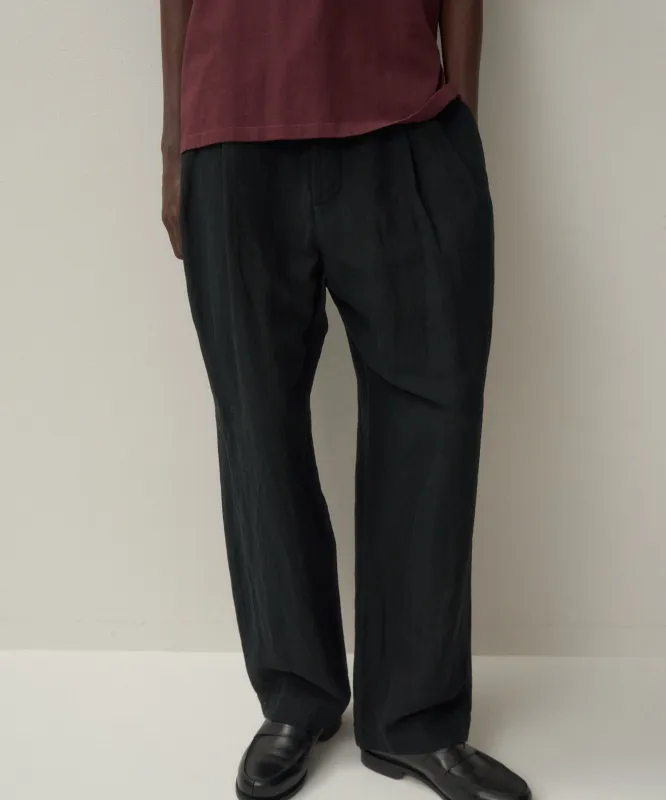 COTTON LINEN VOILE | TWO TUCKED EASY PANTS sold by ATON