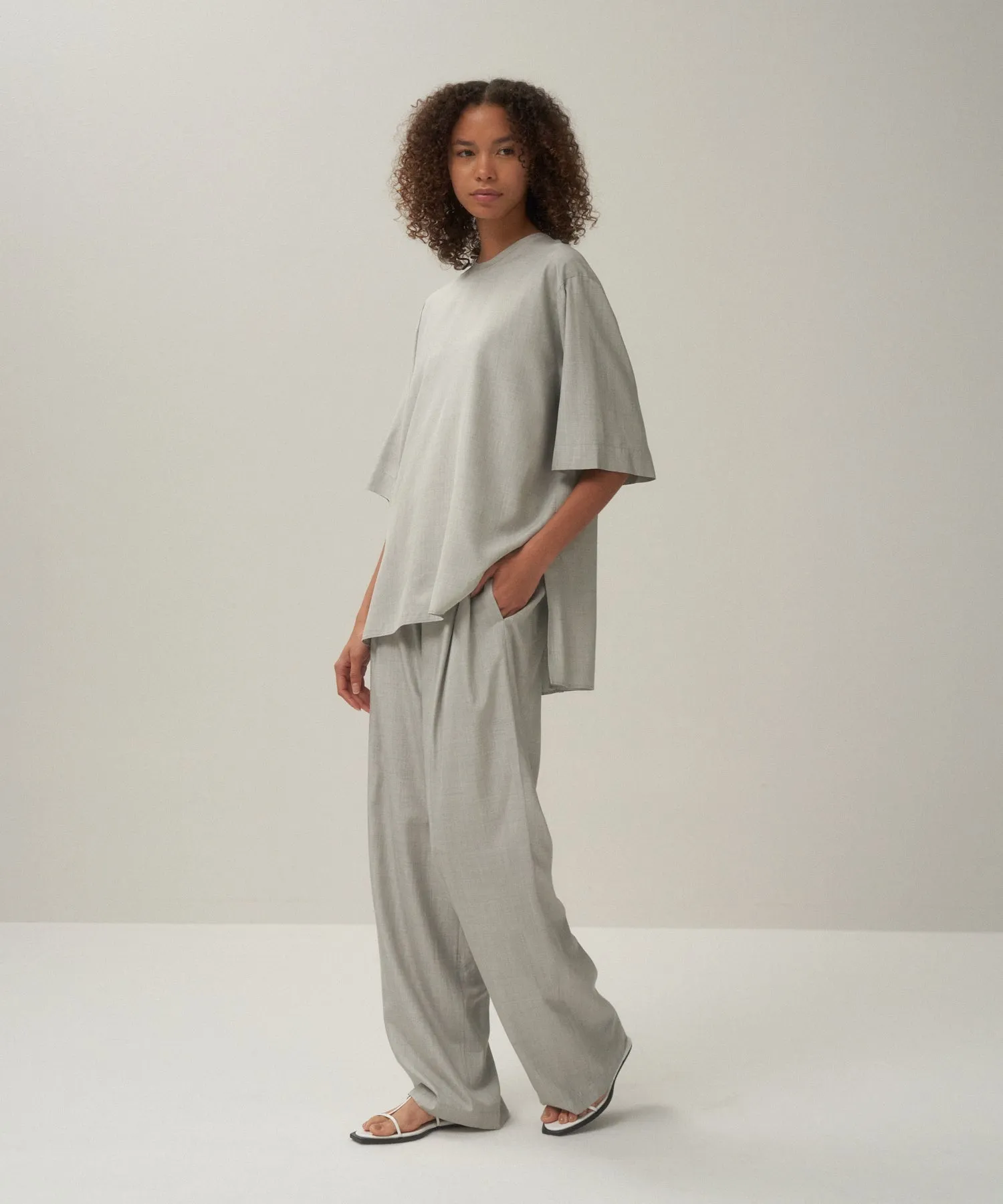 SILK TROPICAL | EASY WIDE PANTS sold by ATON product image thumbnail 2