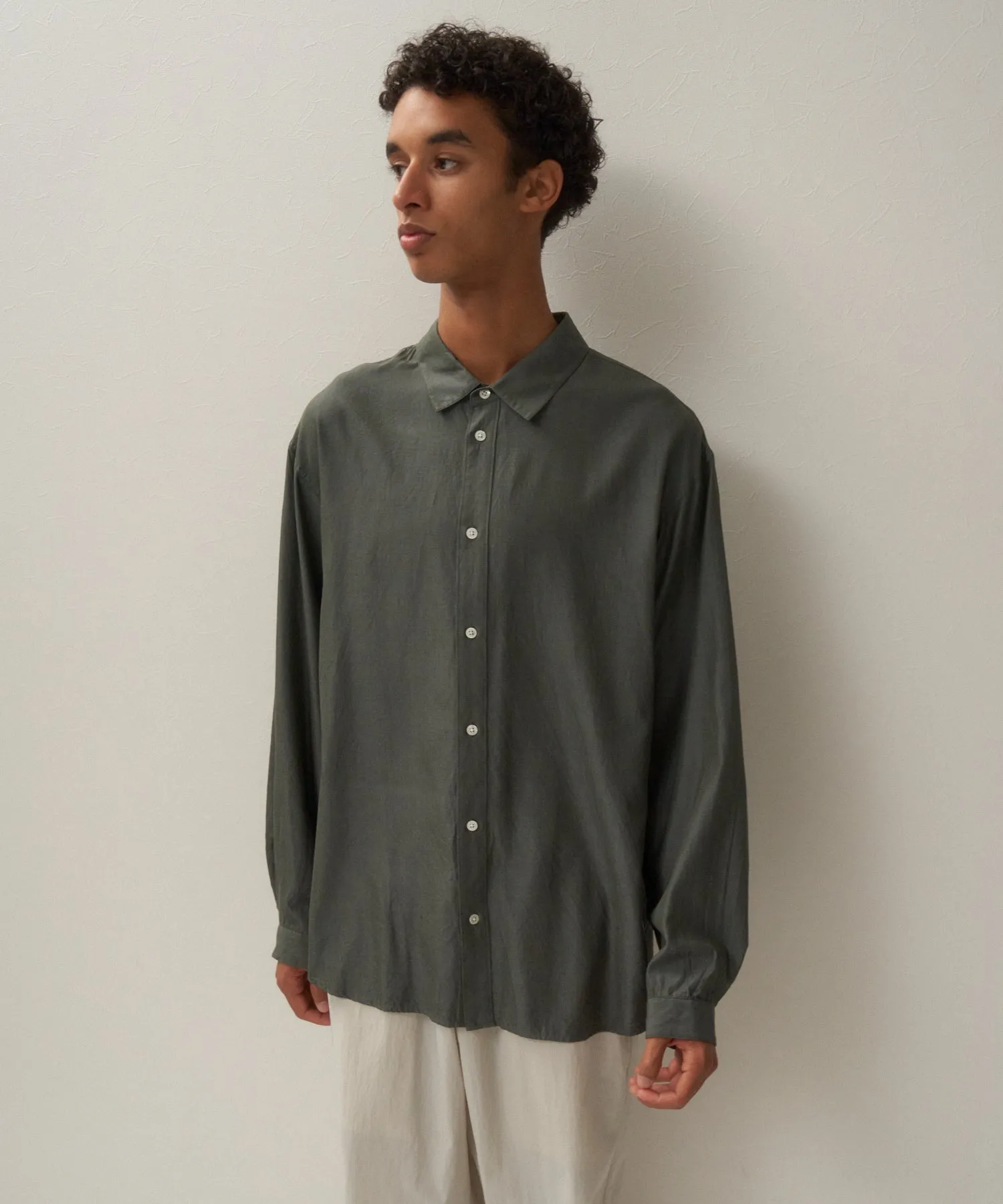 SHORT FIBER SILK | WASHED SHIRT sold by ATON