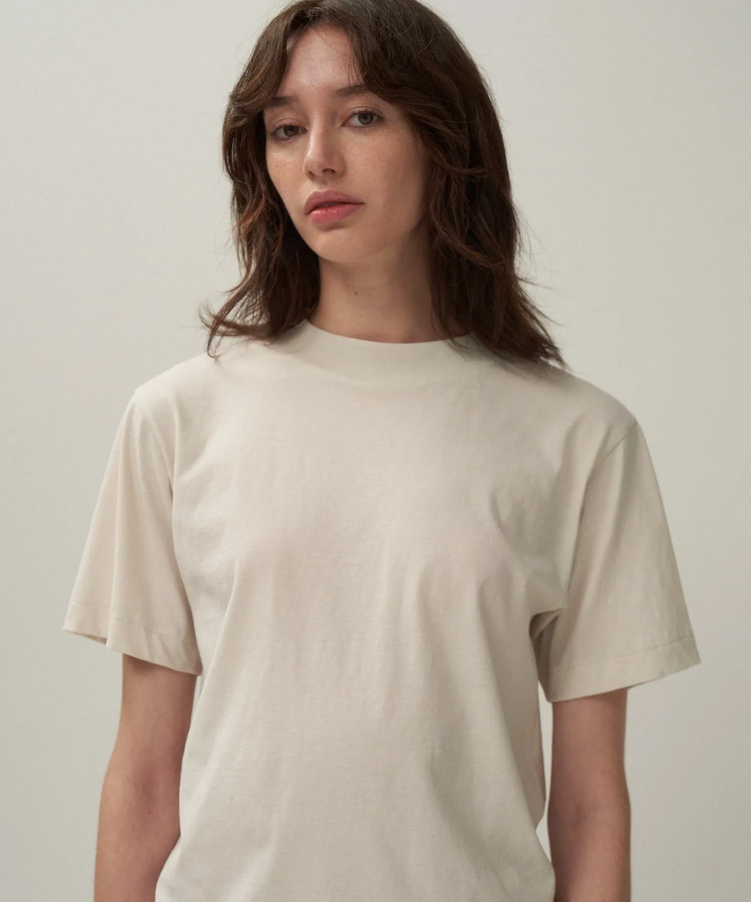 FRESCA NUBUCK | MOCKNECK T-SHIRT sold by ATON