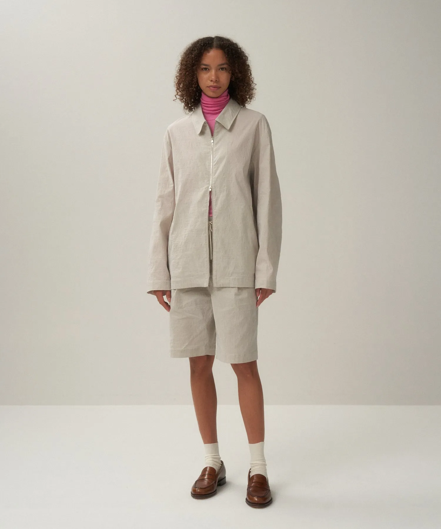 STRETCH NYLON LINEN | ZIP-UP JACKET sold by ATON product image thumbnail 2