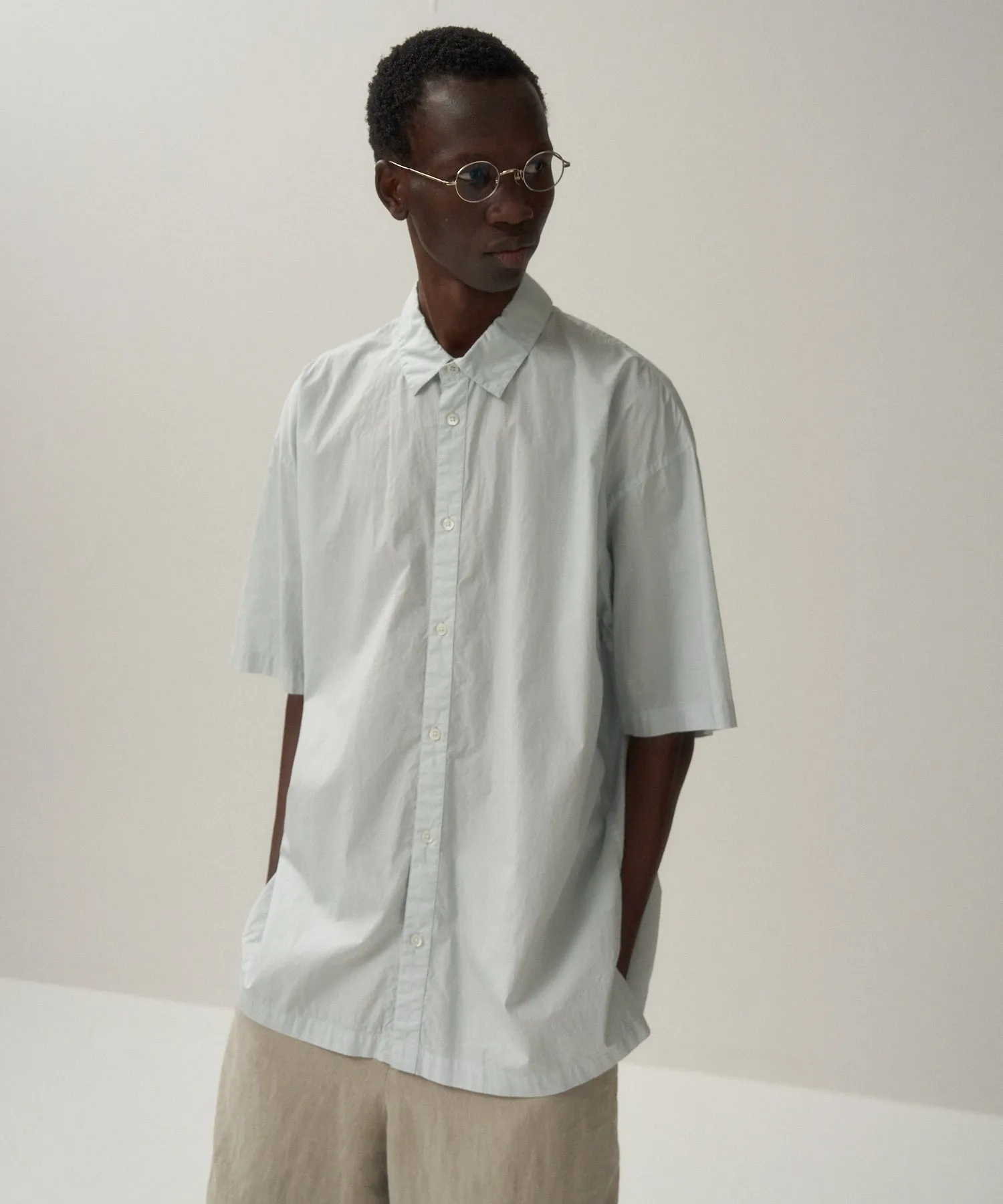 COTTON LAWN | OVERSIZED SHORT SLEEVE SHIRT sold by ATON