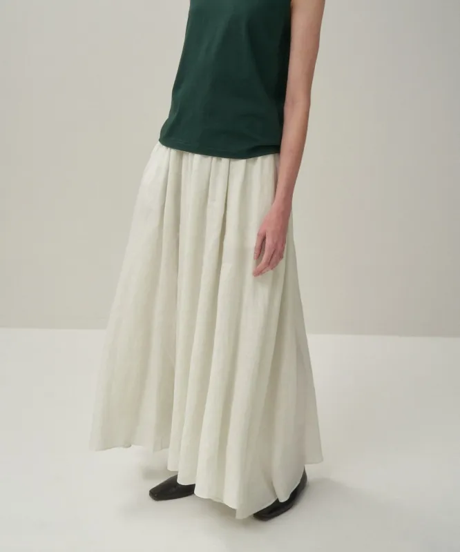 NATURAL DYED LINEN LAWN | GATHERD SKIRT sold by ATON