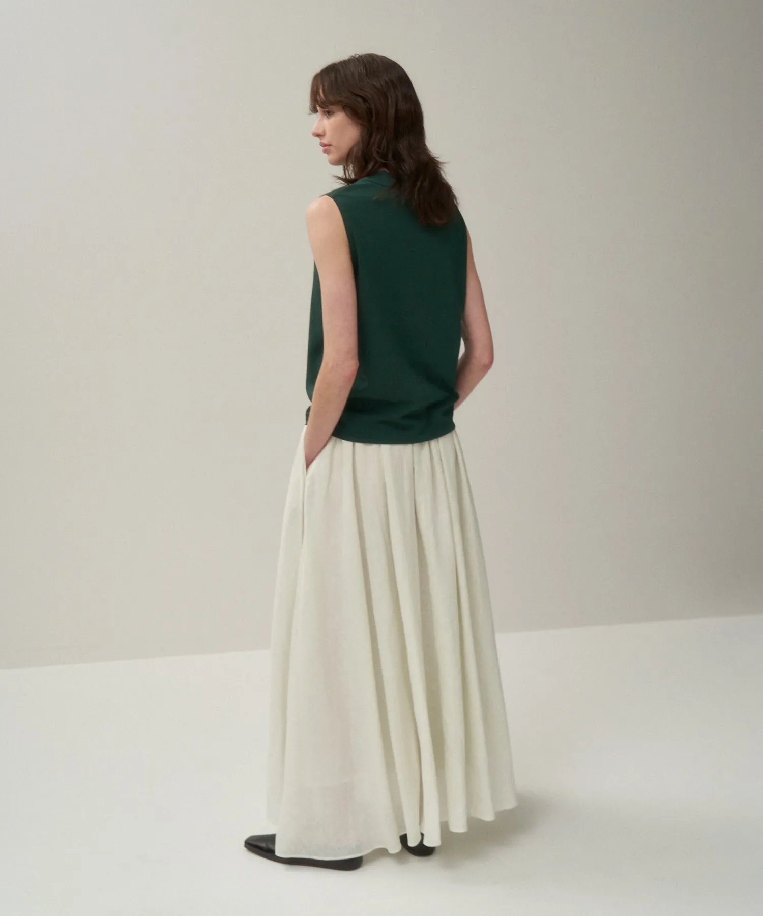 NATURAL DYED LINEN LAWN | GATHERD SKIRT sold by ATON product image thumbnail 4