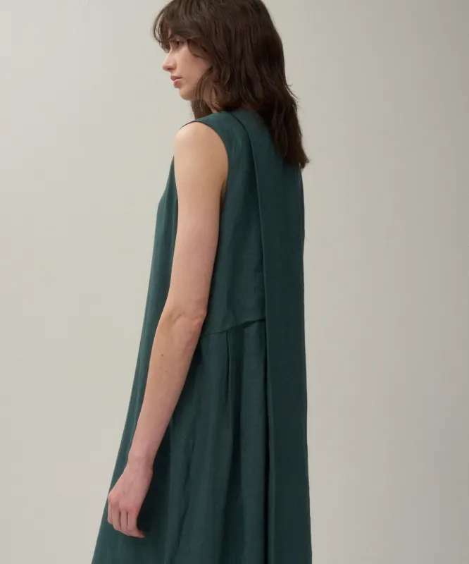 NATURAL DYED LINEN LAWN | TUCKED DRESS sold by ATON