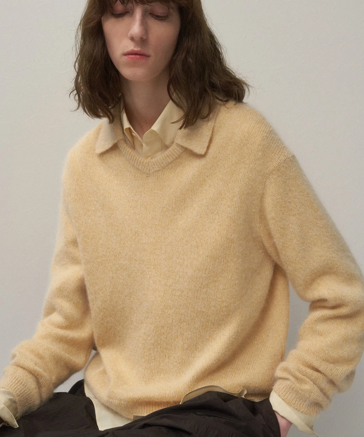 SILK ALPACA | POLO SWEATER sold by ATON