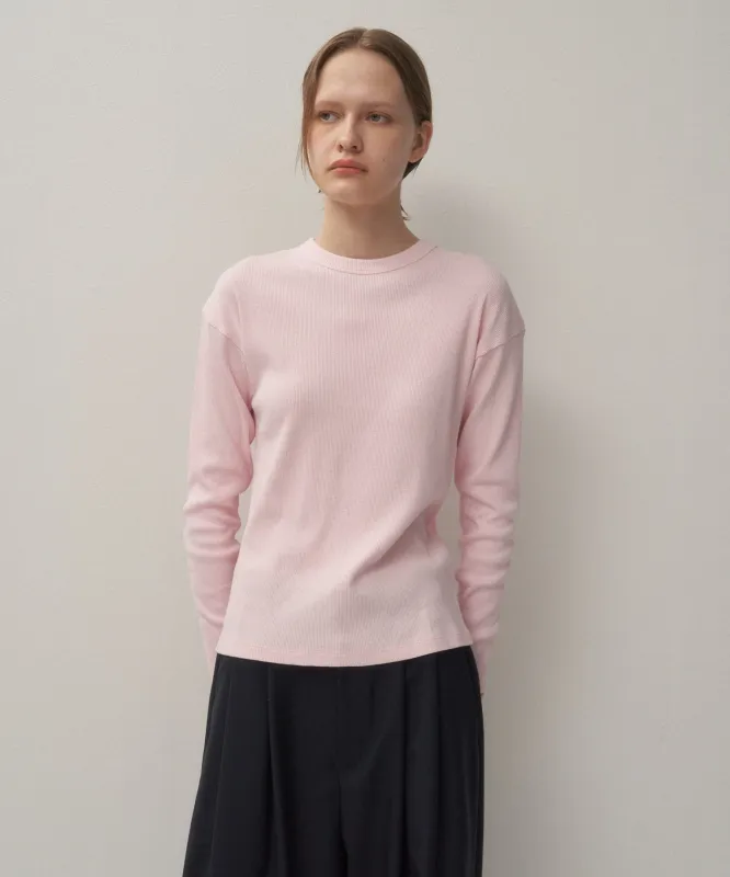 RECYCLE SUVIN RIB | L0NG SLEEVE T-SHIRT made by ATON