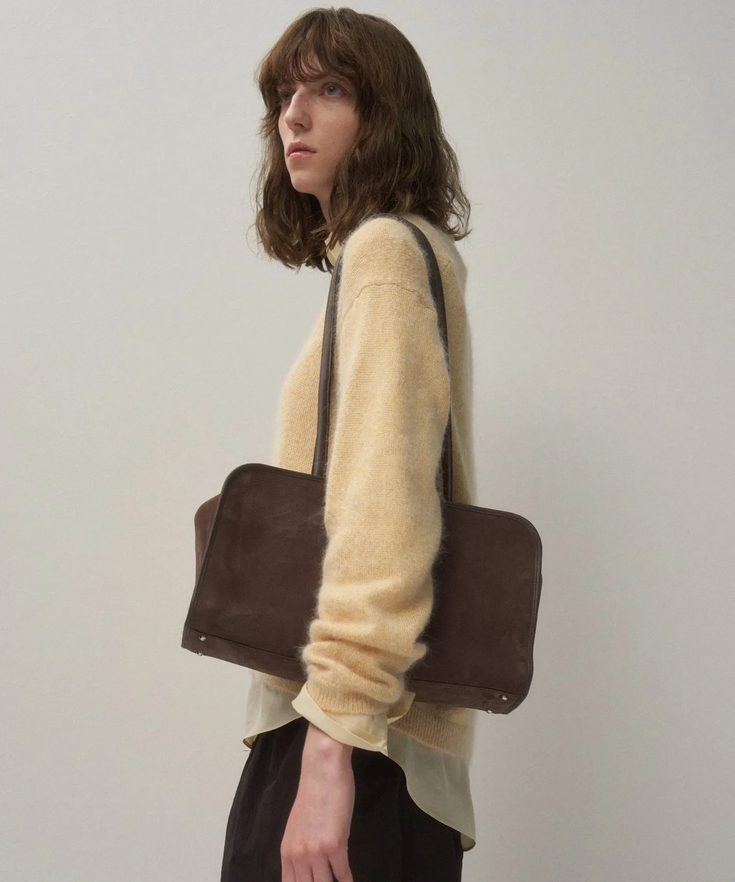 BULLHIDE NUBUCK LEATHER | EAST-WEST SHOULDER BAG sold by ATON