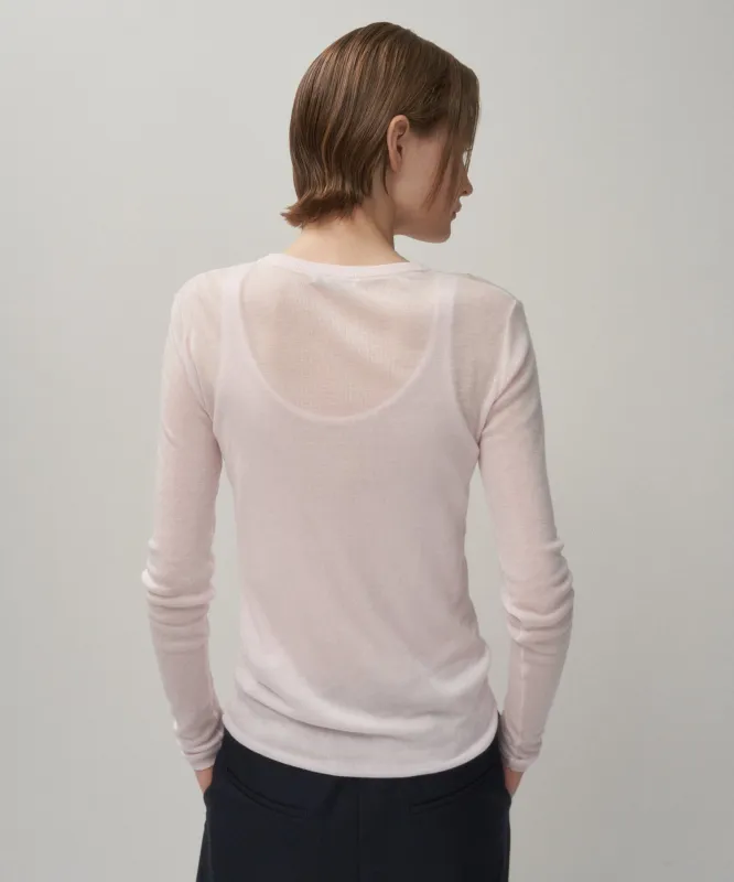 SILK BLENDED CIRCULAR RIB | CREW&TANK LAYERED sold by ATON
