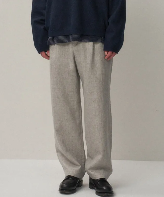 LINEN WOOL TWILL | LOOSE FIT PANTS sold by ATON