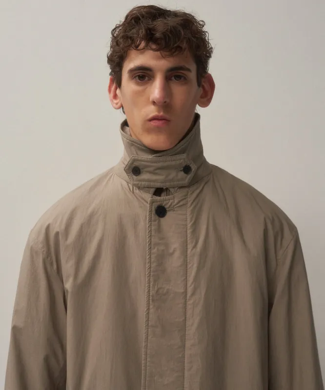 MERCERIZED COTTON | SILK PADDED BALMACAAN COAT sold by ATON