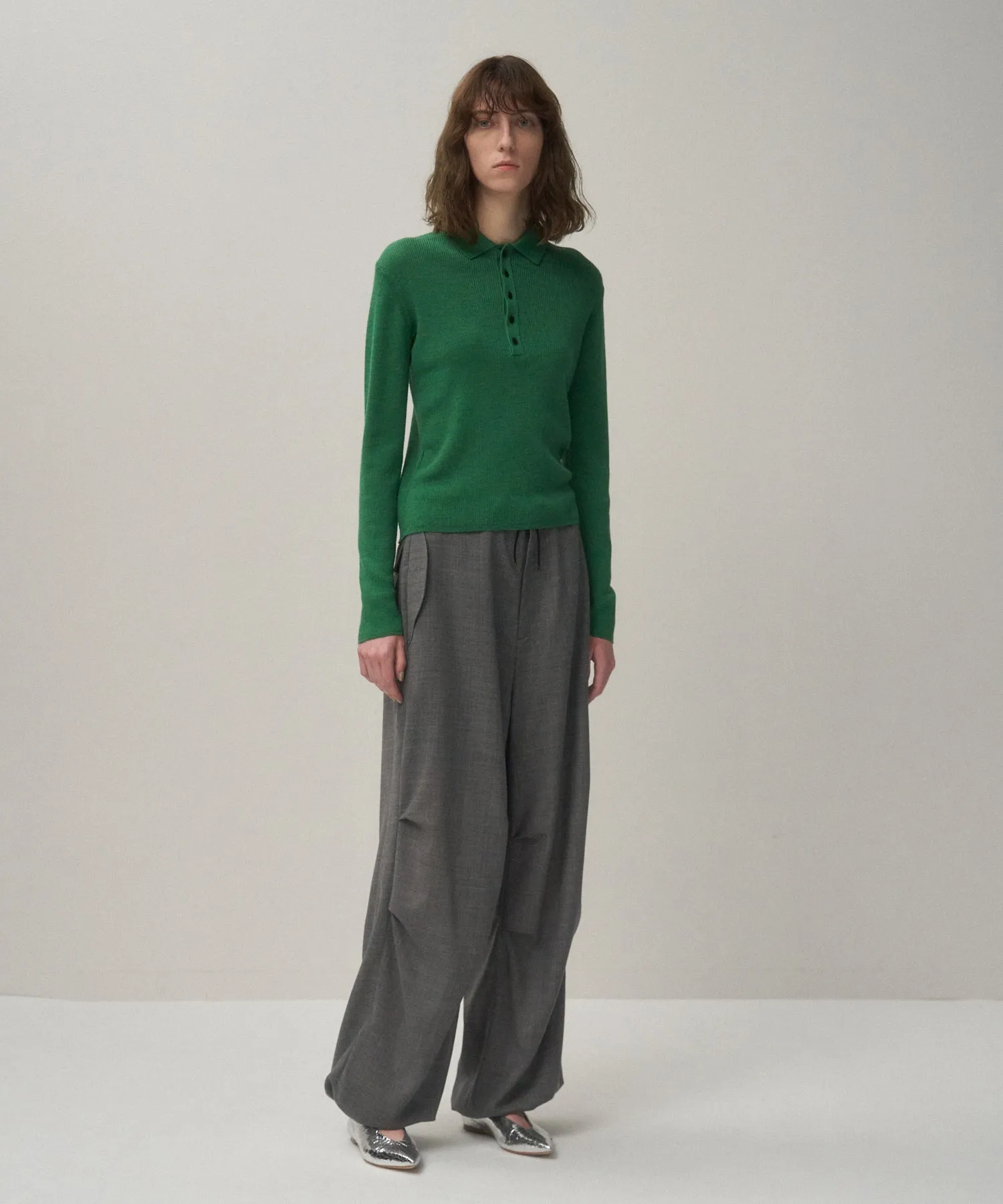 RAMIE WOOL RIB | RIB POLO SWEATER sold by ATON product image thumbnail 2