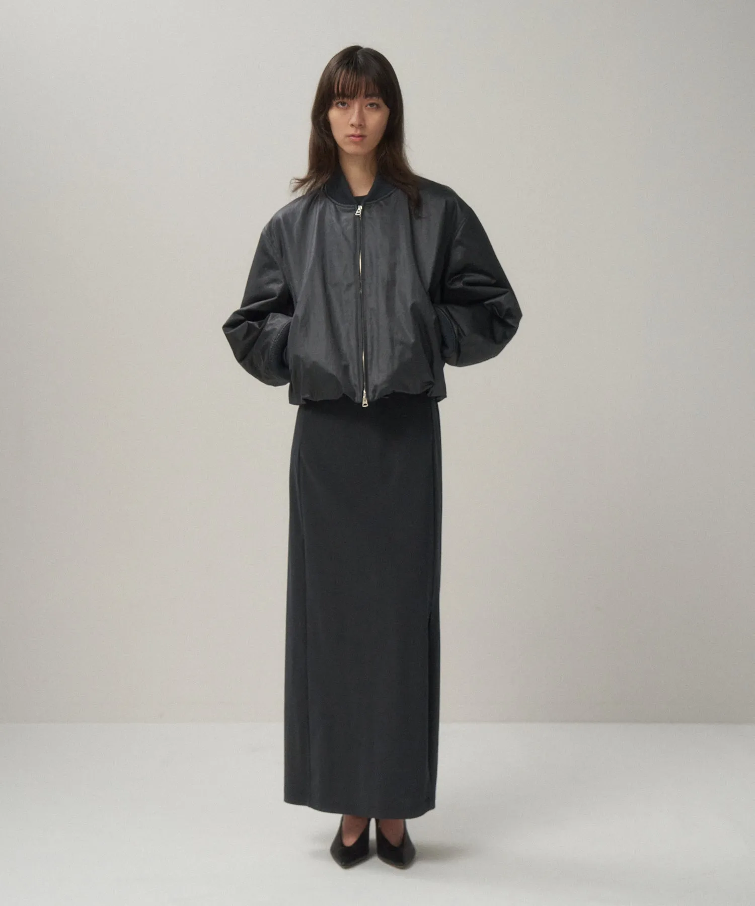 COWHIDE NYLON | CROPPED JACKET MA-1 sold by ATON product image thumbnail 3