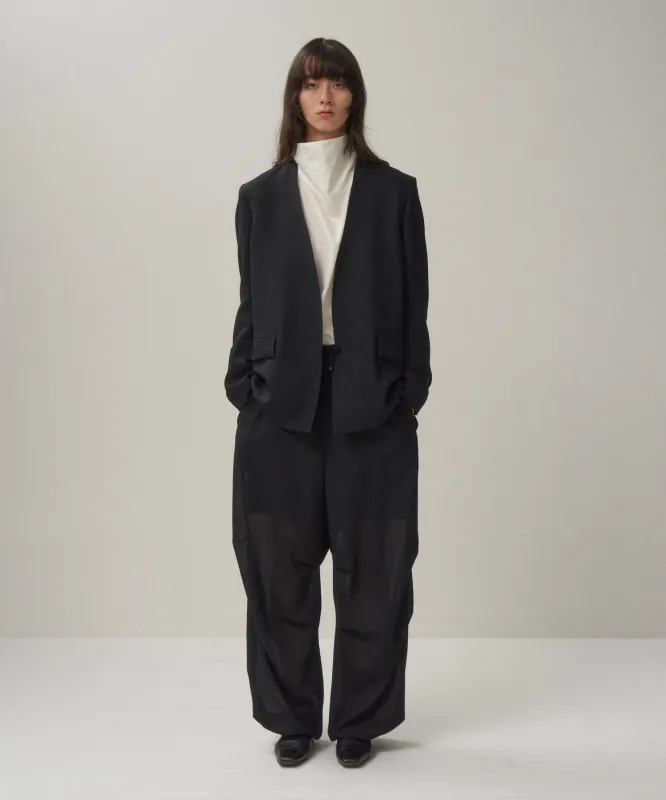 TECHNO WOOL ETERMIN | COLLARLESS JACKET sold by ATON