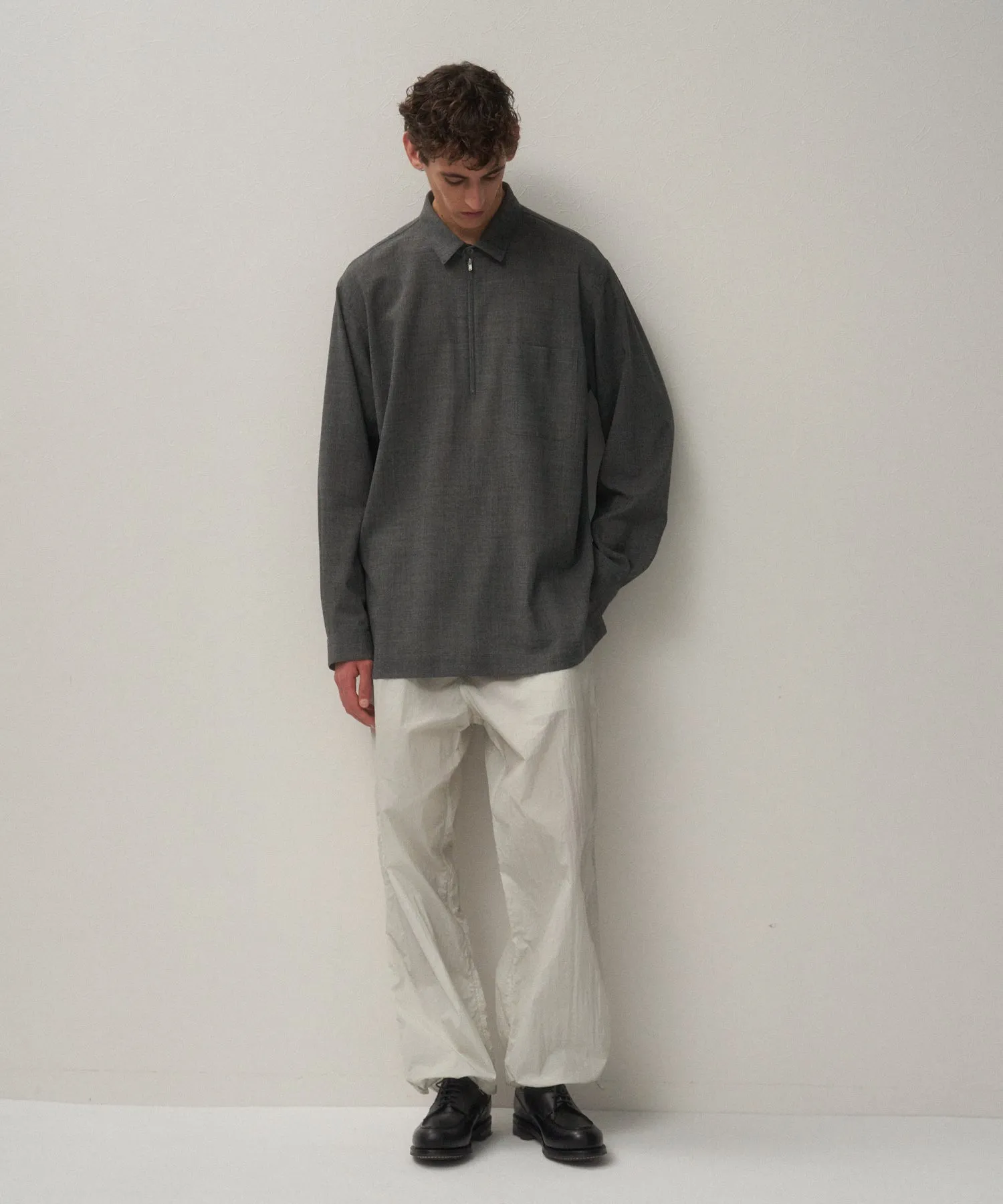 TWIST WOOL WASHER | ZIP UP SHIRT sold by ATON product image thumbnail 2