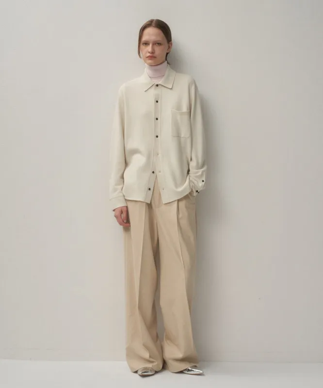 MERINO COLLEGE KNIT | KNIT SHIRT sold by ATON