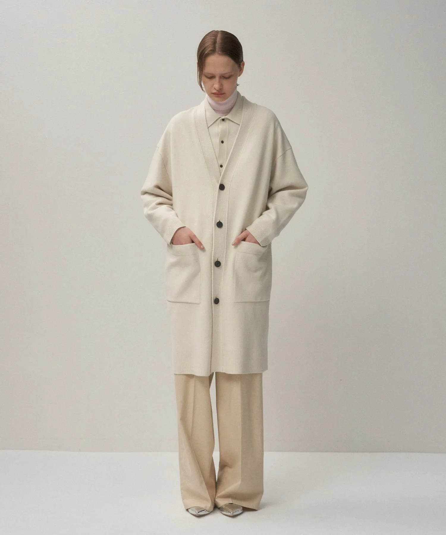 MERINO COLLEGE KNIT | OVERSIZED CARDIGAN sold by ATON product image thumbnail 2