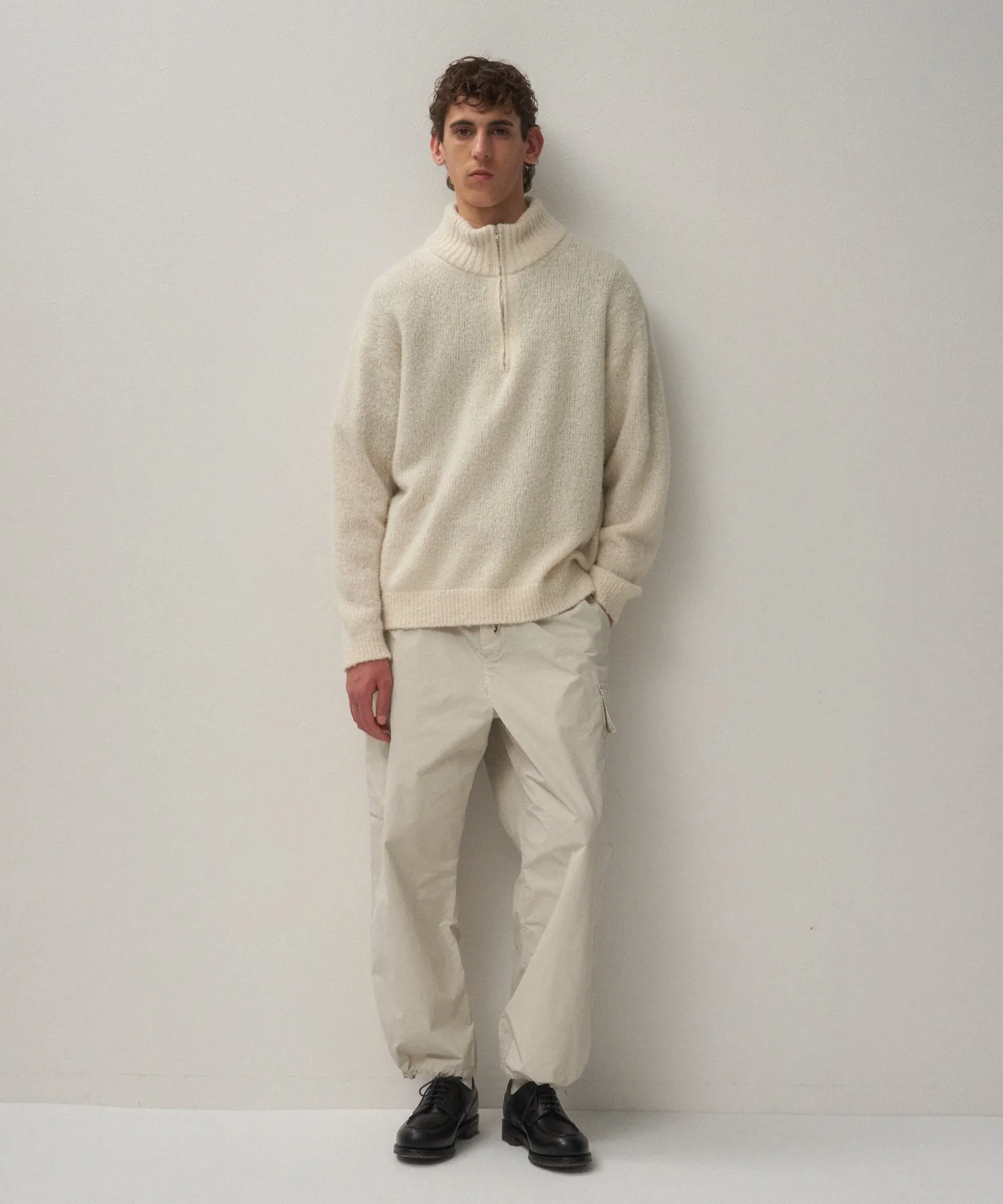 WOOL CASHMERE BOUCLE | HALF ZIP SWEATER sold by ATON product image thumbnail 2