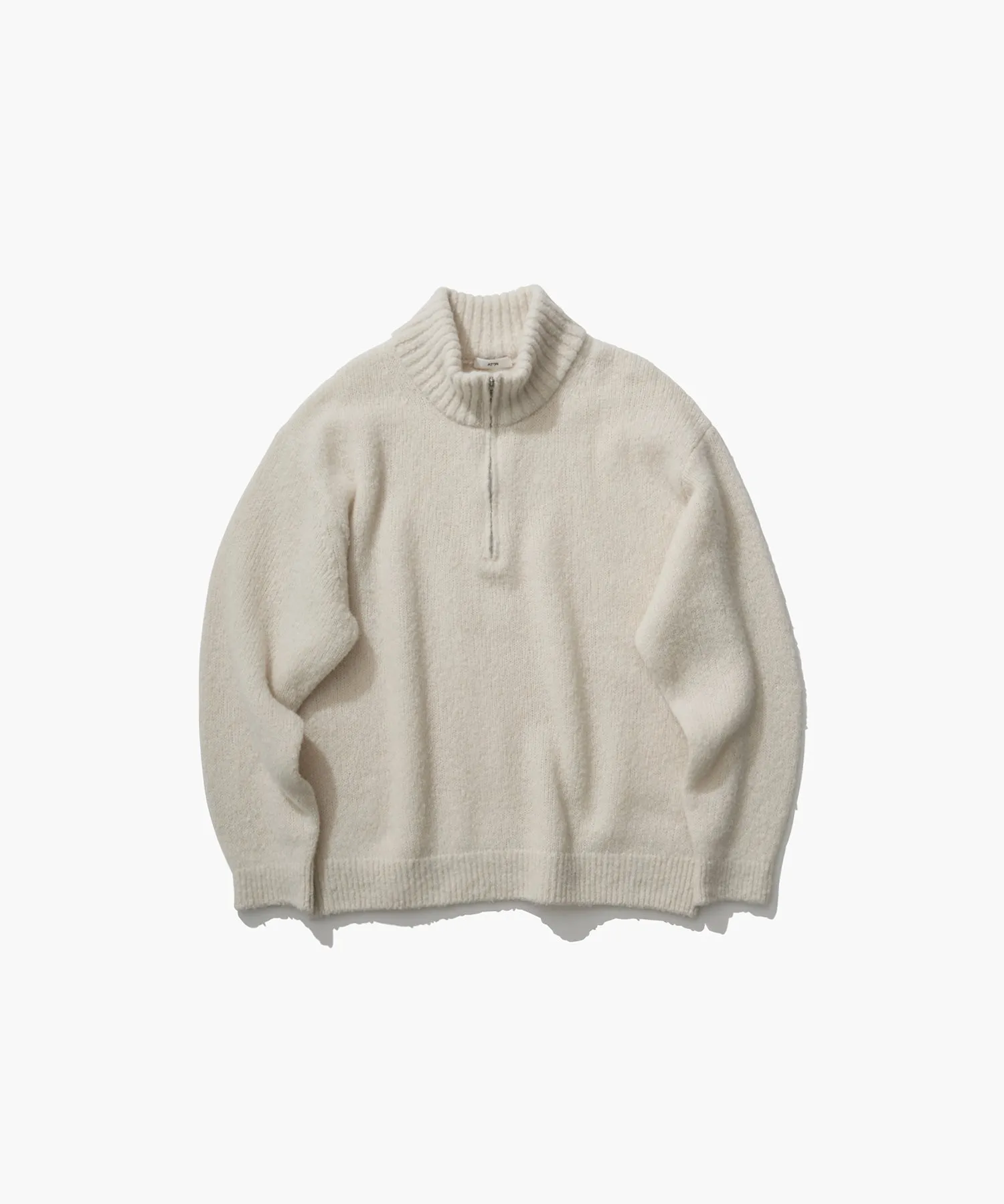 WOOL CASHMERE BOUCLE | HALF ZIP SWEATER sold by ATON product image thumbnail 4