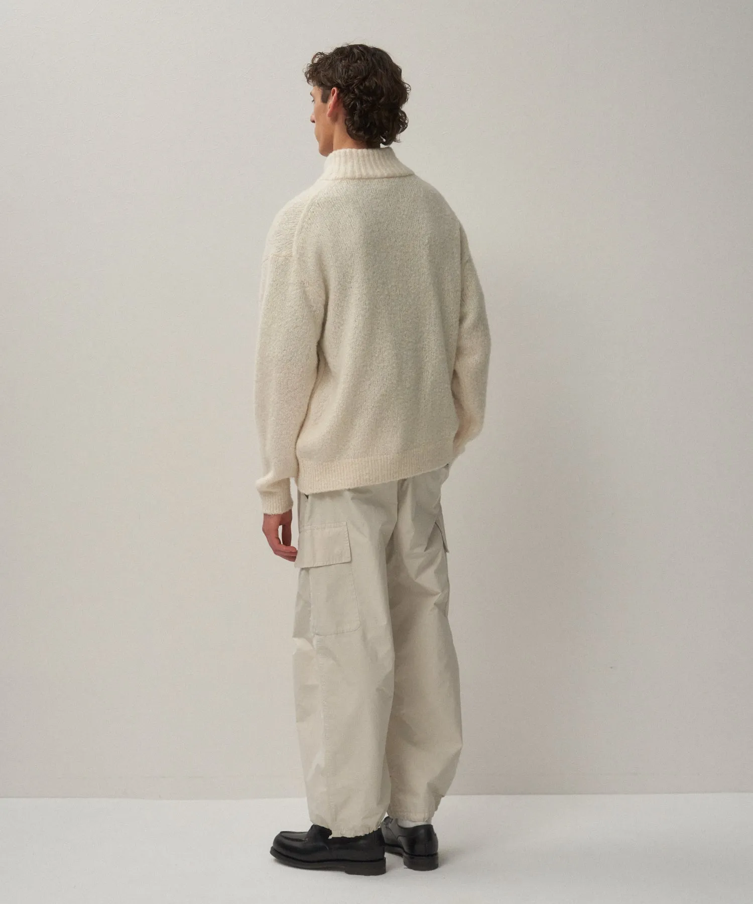WOOL CASHMERE BOUCLE | HALF ZIP SWEATER sold by ATON product image thumbnail 3