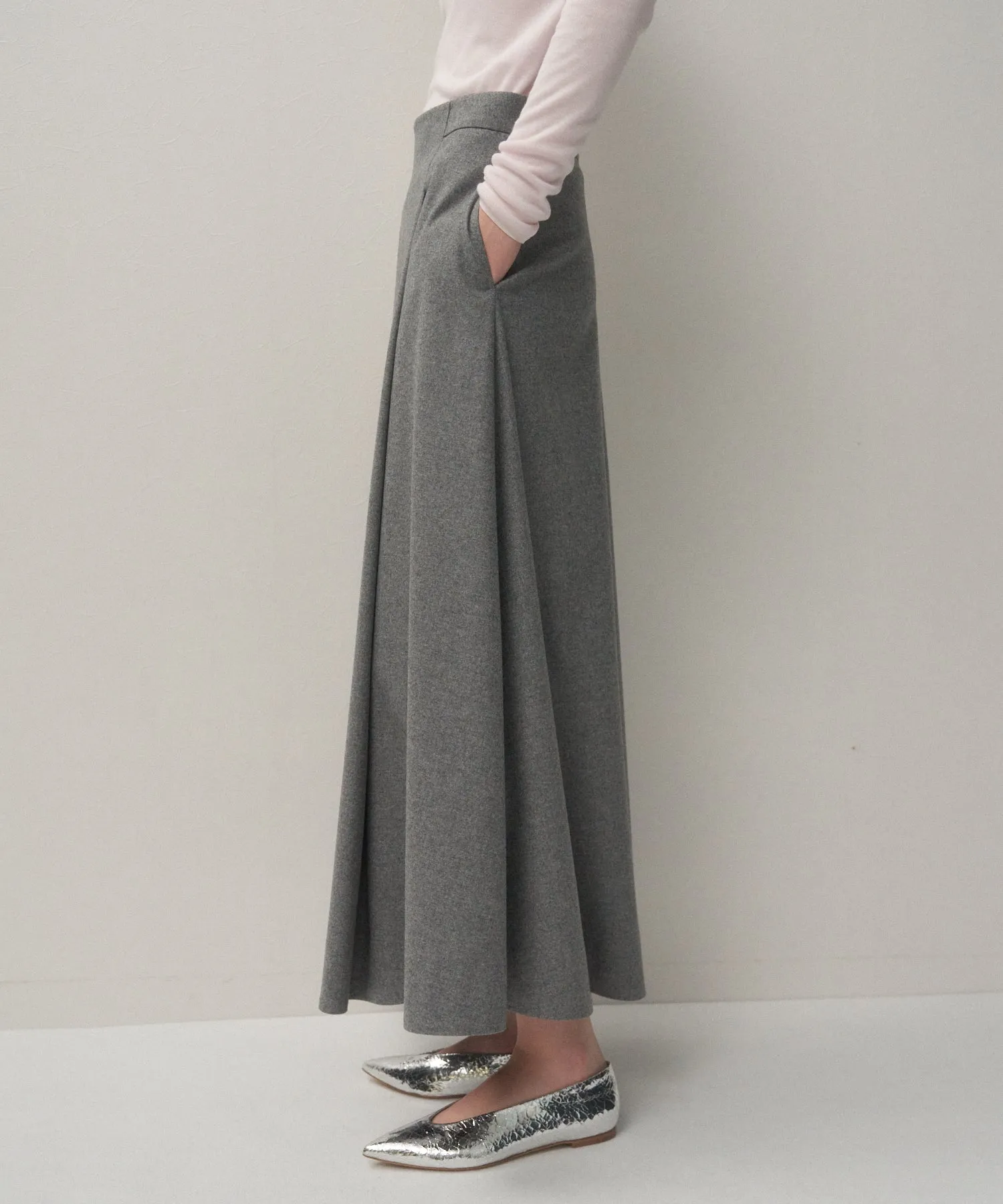 MERINO COLLEGE FLANNEL | FLARED SKIRT sold by ATON product image thumbnail 2