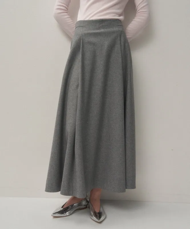 MERINO COLLEGE FLANNEL | FLARED SKIRT sold by ATON