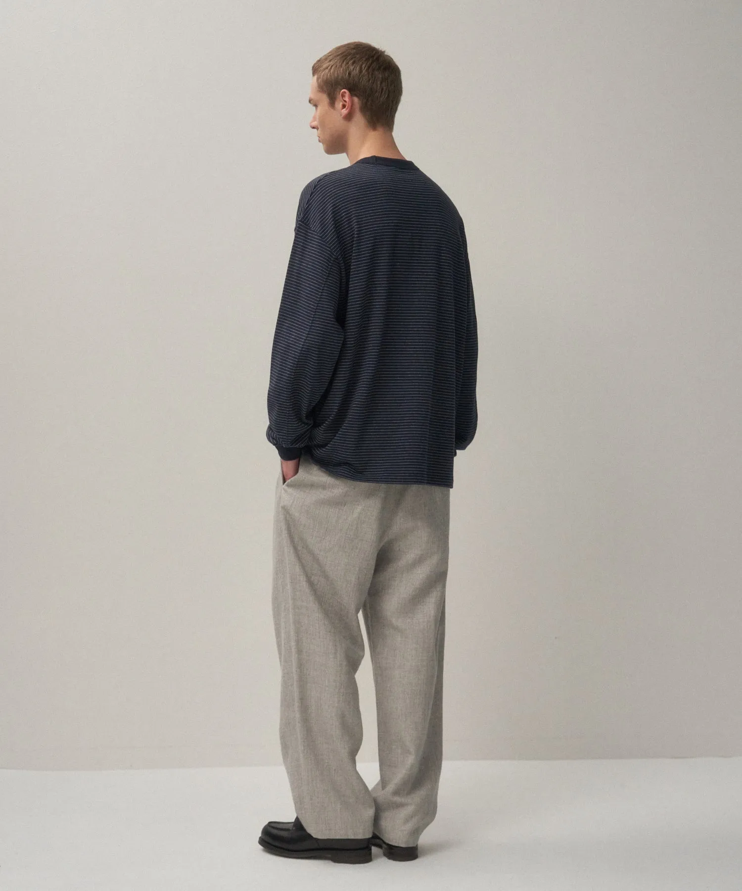 SUVIN DOUBLE JERSEY | BORDER CREWNECK PULLOVER sold by ATON product image thumbnail 3