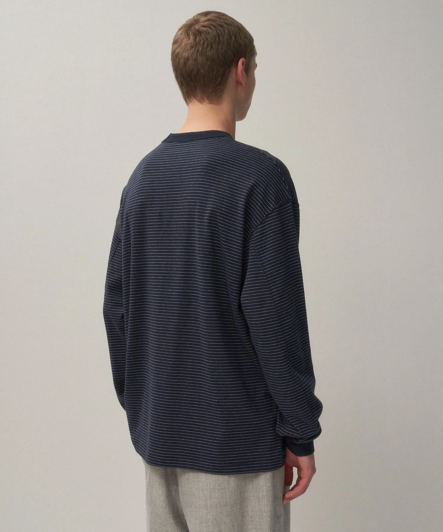 SUVIN DOUBLE JERSEY | BORDER CREWNECK PULLOVER sold by ATON product image thumbnail 4