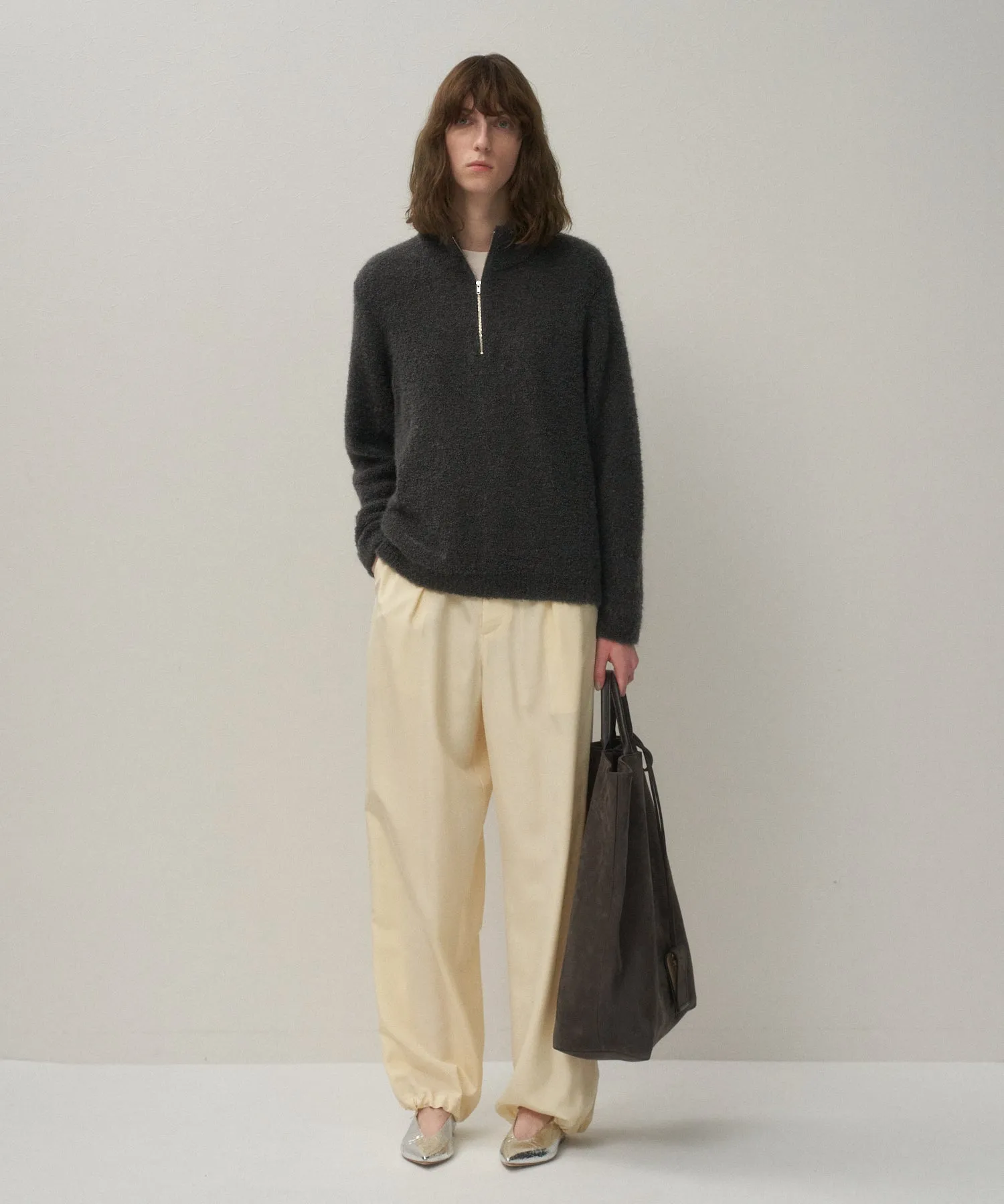SILK SUEDE | TUCKED EASY PANTS sold by ATON product image thumbnail 2