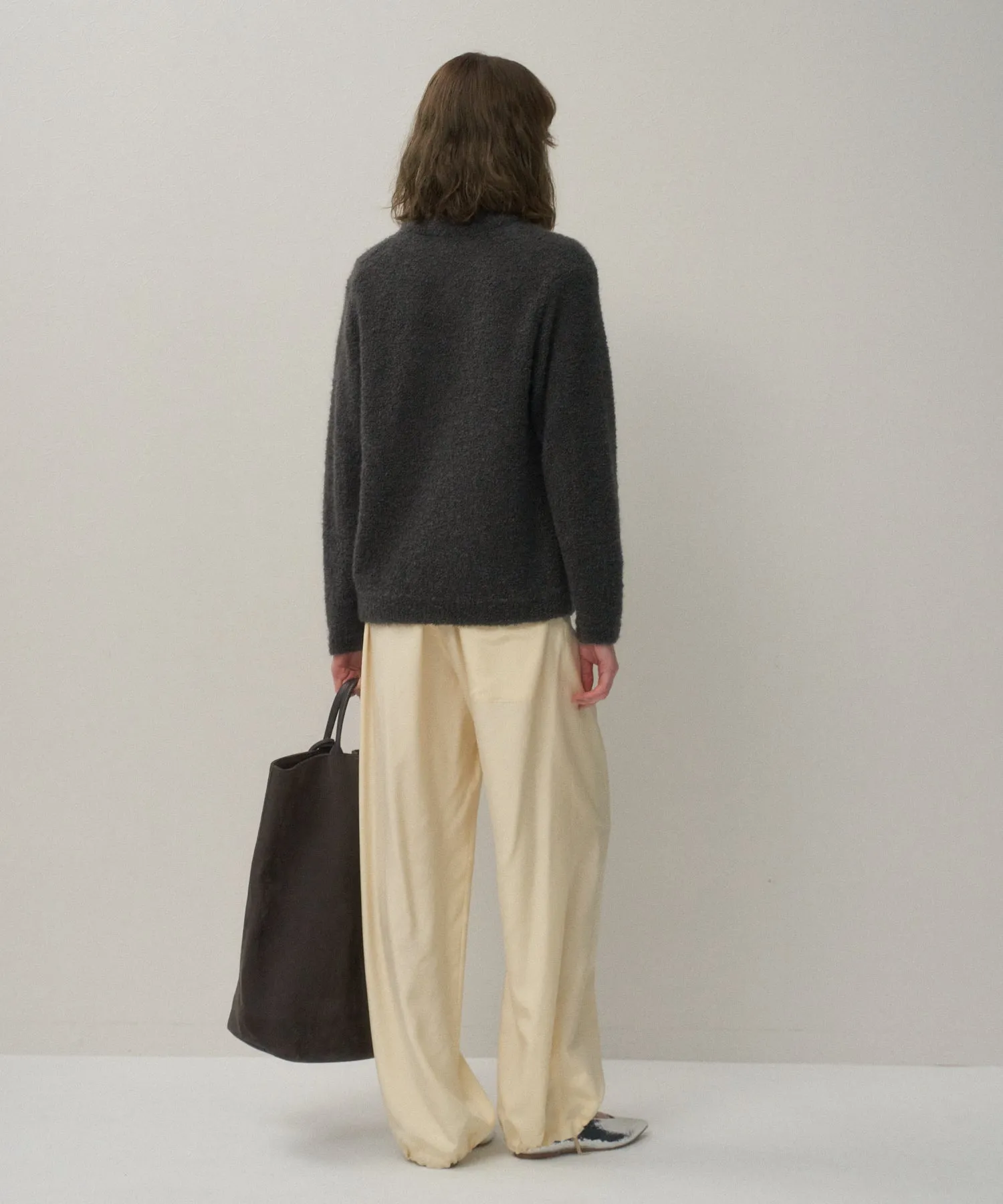 SILK SUEDE | TUCKED EASY PANTS sold by ATON product image thumbnail 3