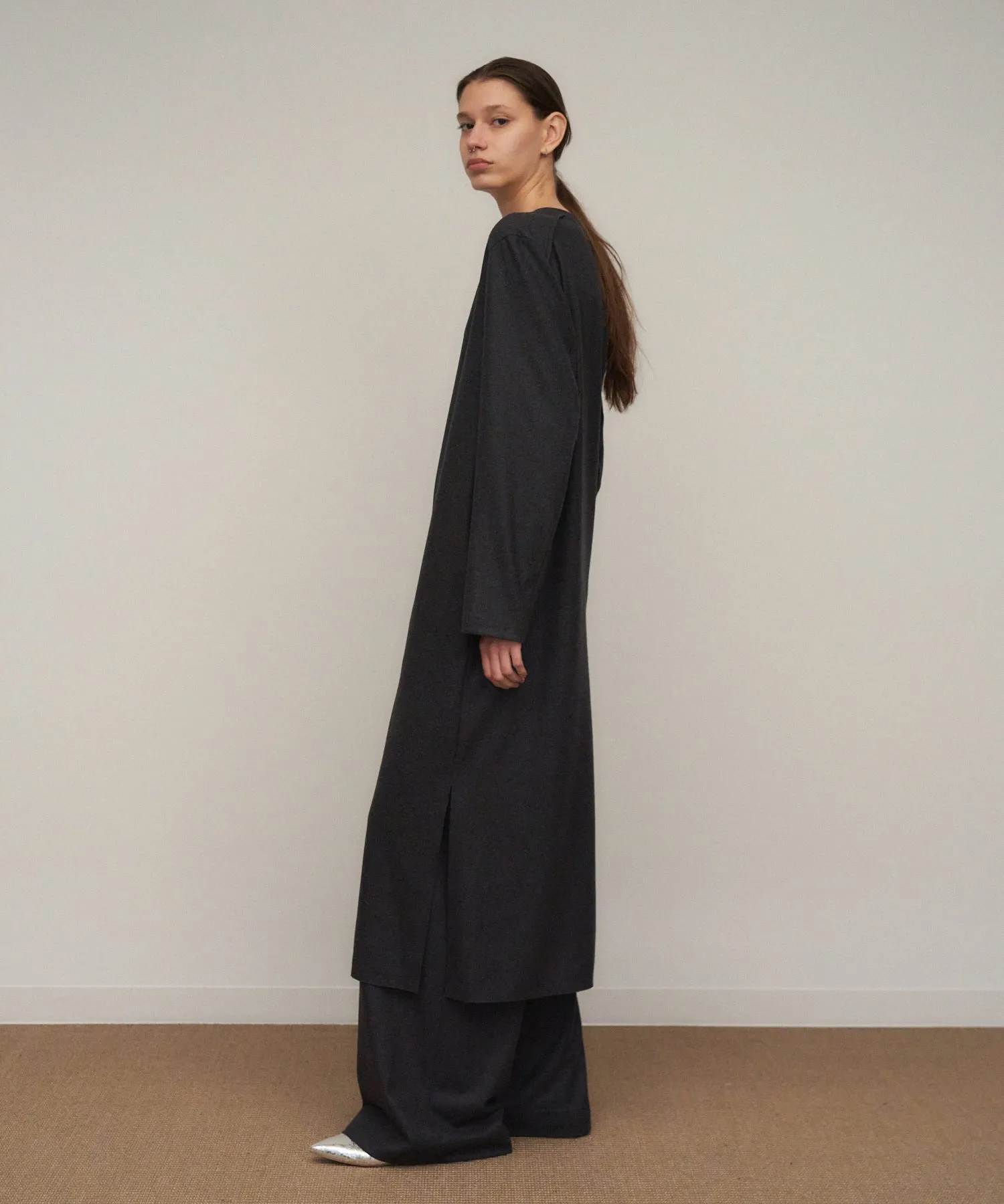 MERINO COLLEGE JERSEY | V-NECK DRESS sold by ATON