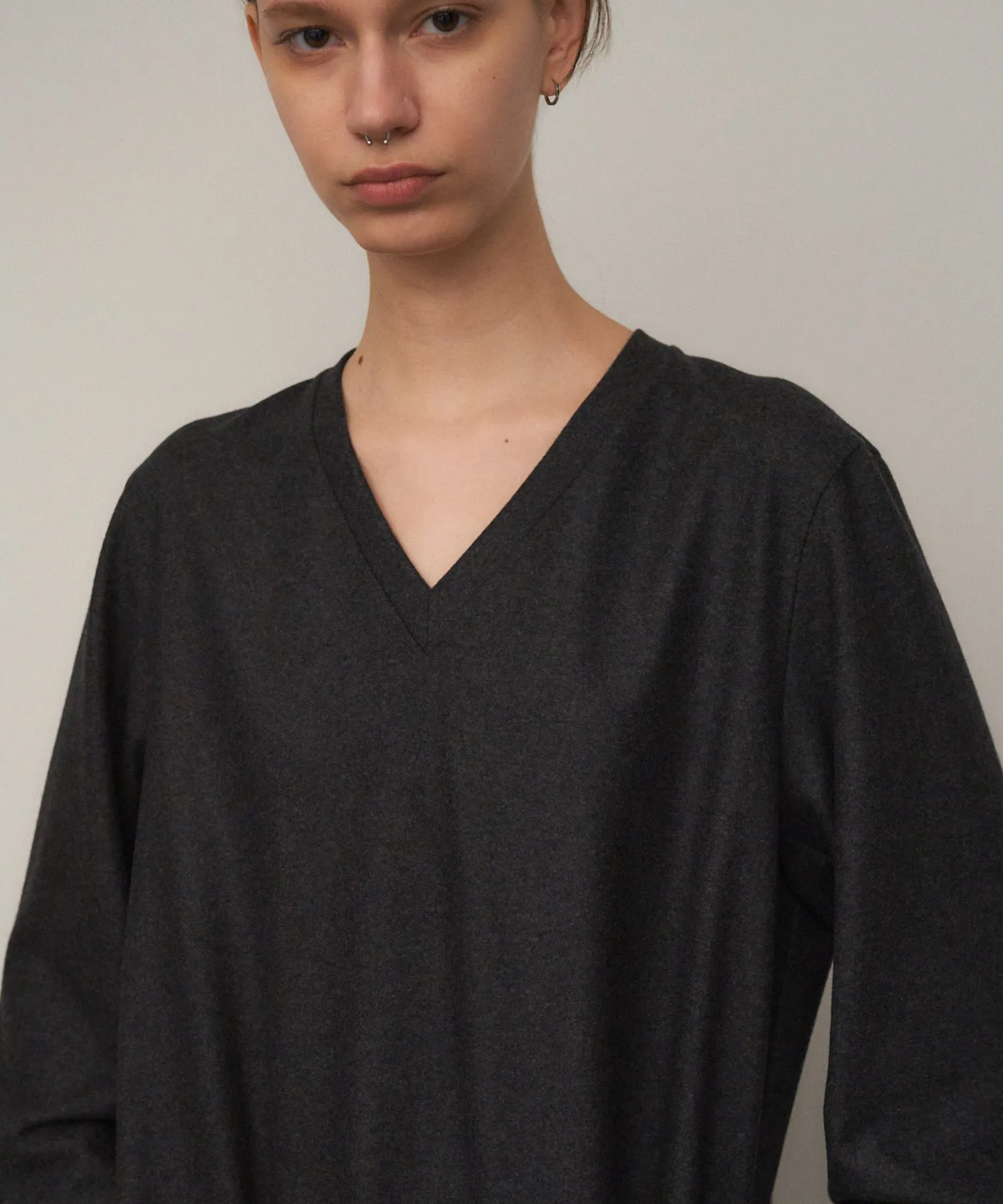 MERINO COLLEGE JERSEY | V-NECK DRESS sold by ATON product image thumbnail 2