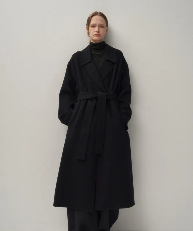 MERINO DOUBLE MELTON | GOWN COAT sold by ATON