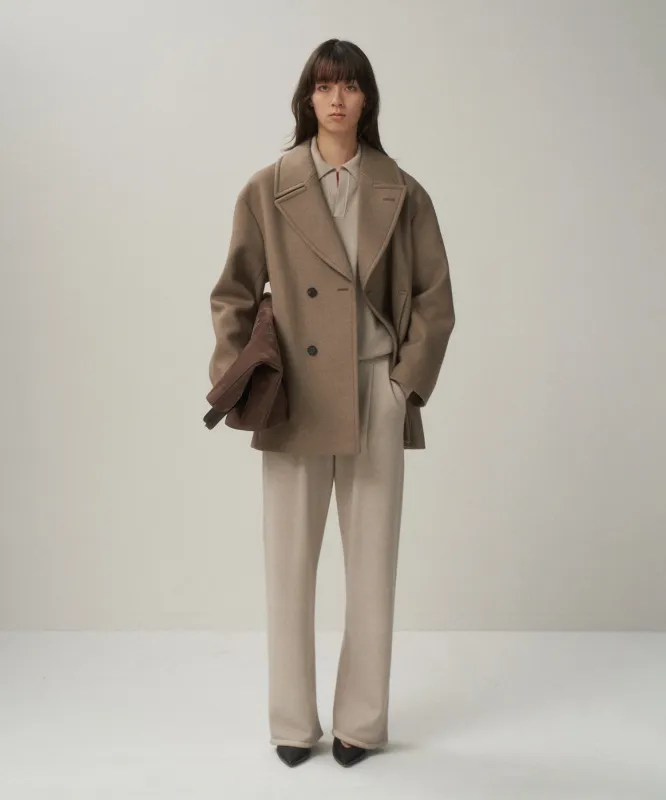 SUPER 120S DOUBLE MELTON | SEMI DOUBLE SHORT COAT sold by ATON