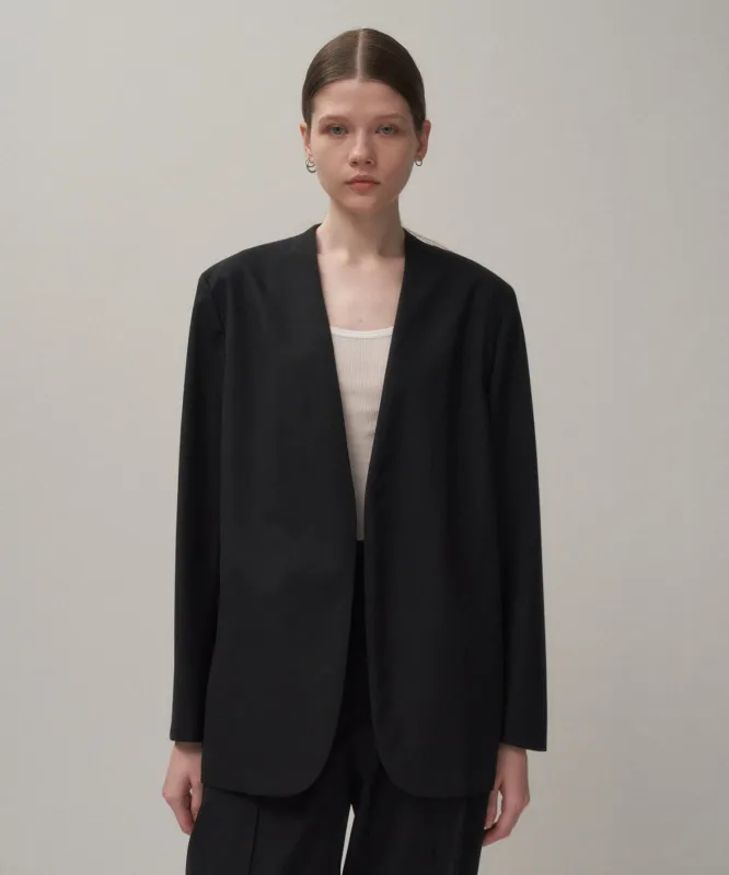 WOOL TROPICAL | NOCOLLER JACKET made by ATON