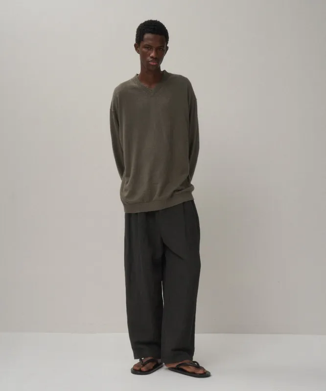 LINEN SHORT FUR | V-NECK SWEATER sold by ATON