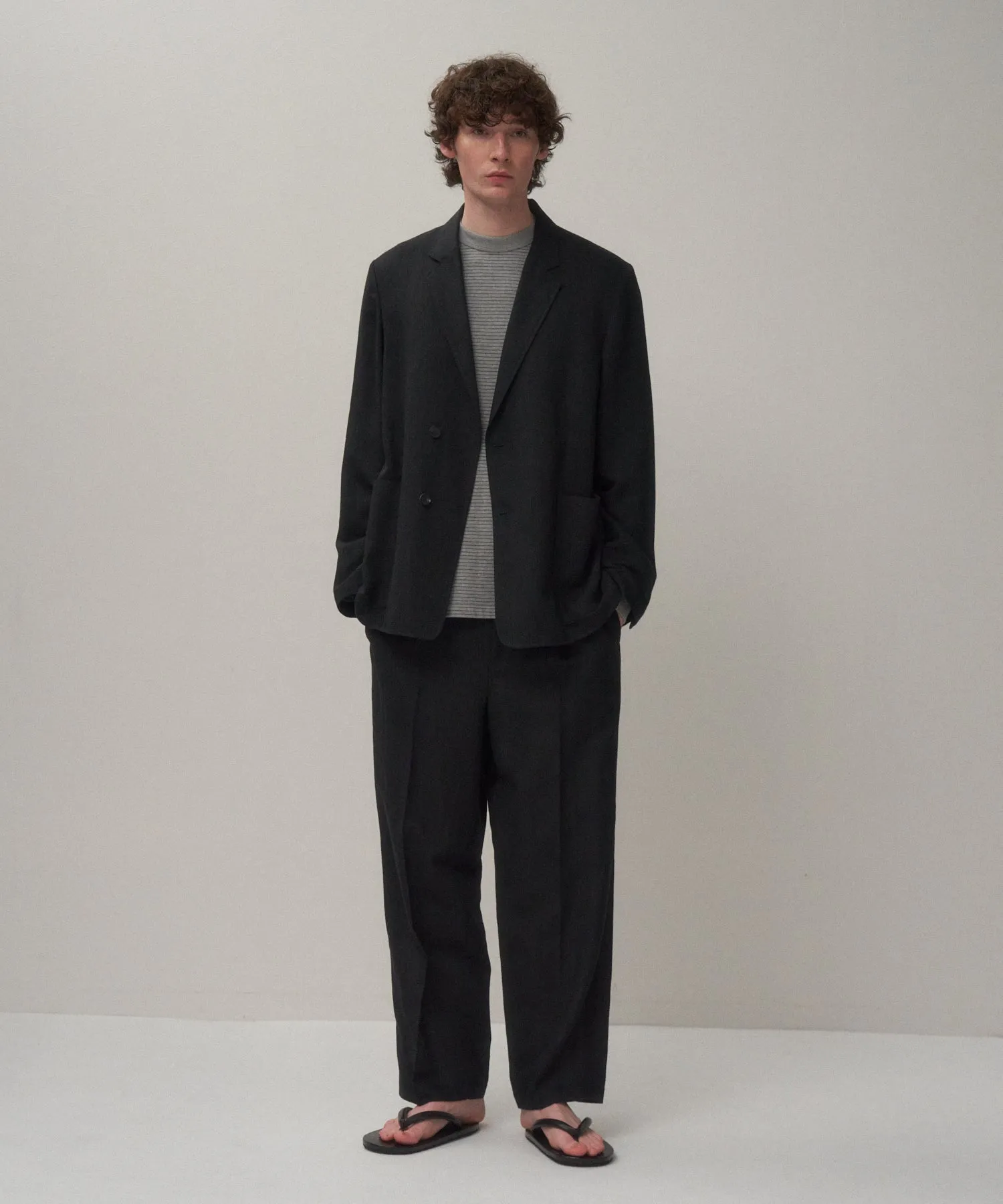 TWIST WOOL LINEN | SEMI DOUBLE JACKET sold by ATON product image thumbnail 2