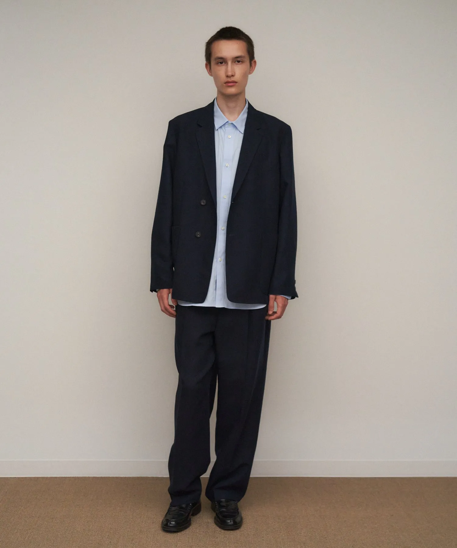 TWIST WOOL LINEN | SEMI DOUBLE JACKET sold by ATON product image thumbnail 5