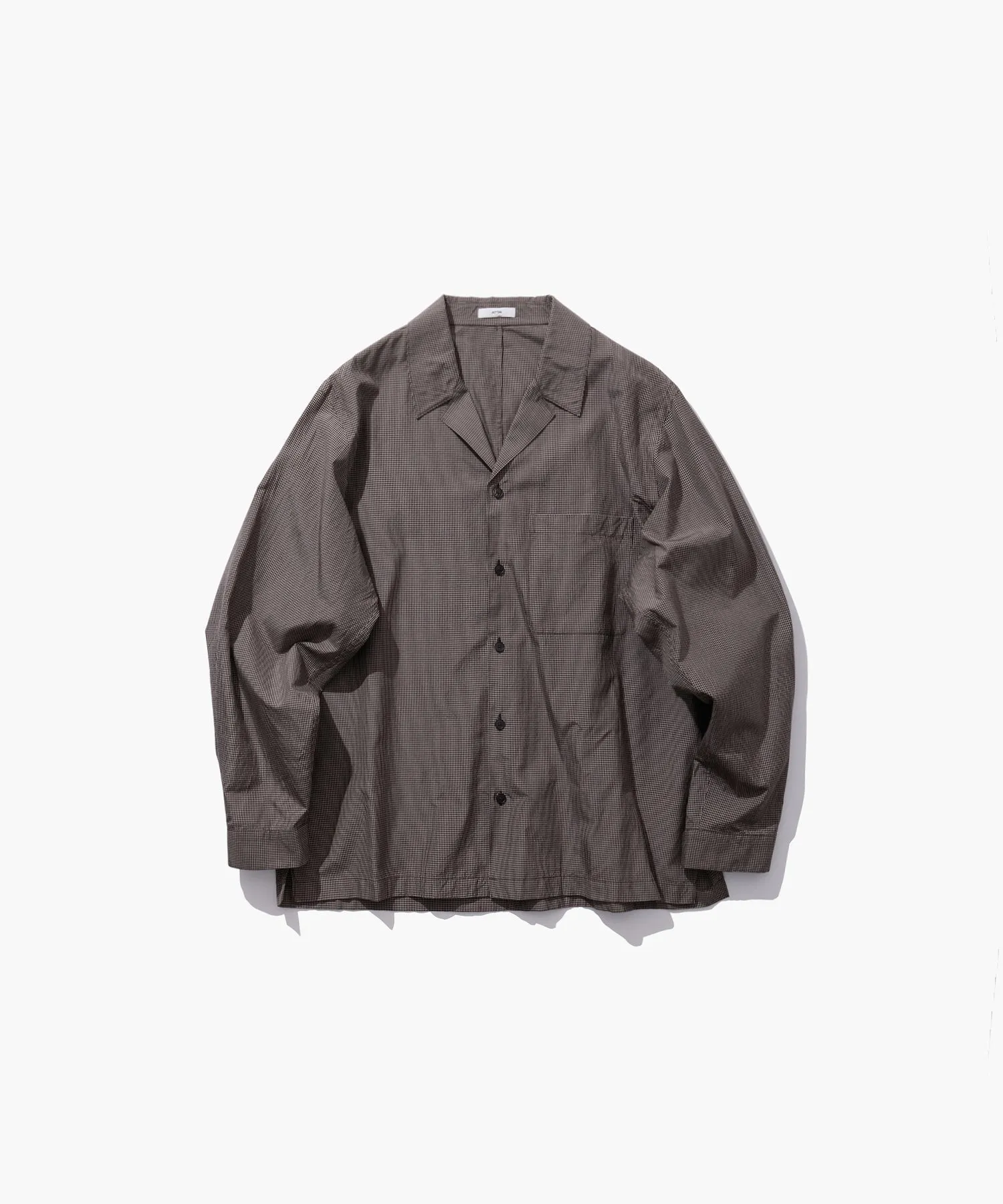 FINE SILK TAFTA | OPEN COLLAR SHIRT sold by ATON product image thumbnail 5
