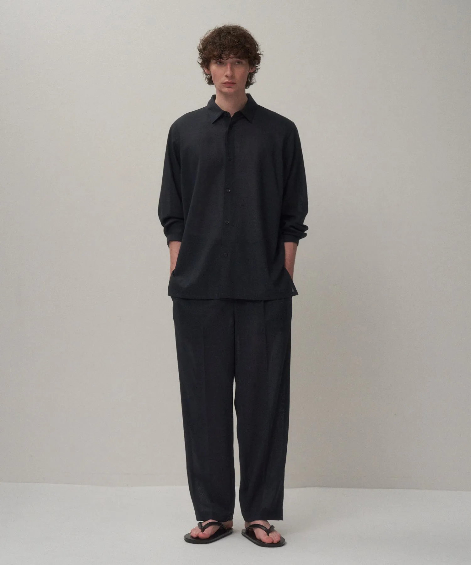 TWIST WOOL GAUZE | LOOSE FIT SHIRT sold by ATON product image thumbnail 2