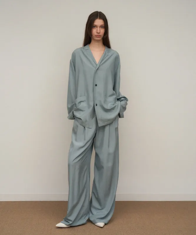 SILK SUEDE | WIDE EASY PANTS made by ATON