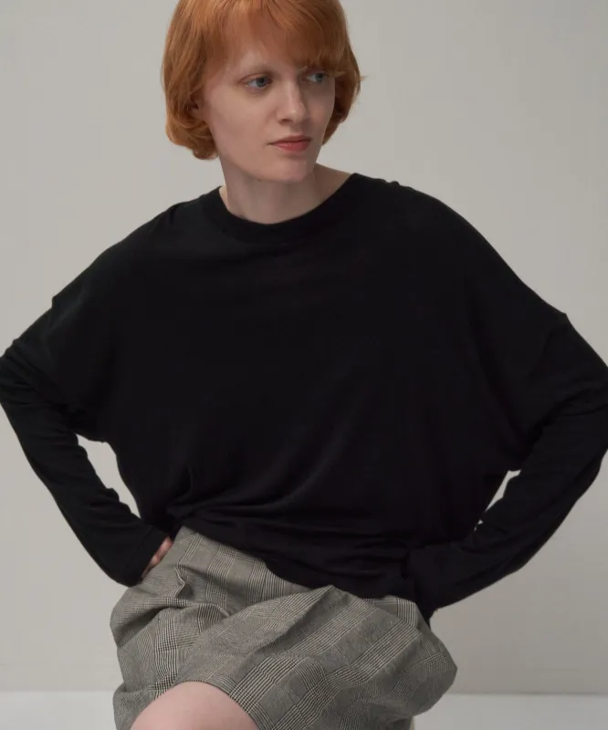 COTTON LINEN FRAISE | LONG SLEEVE T-SHIRT made by ATON