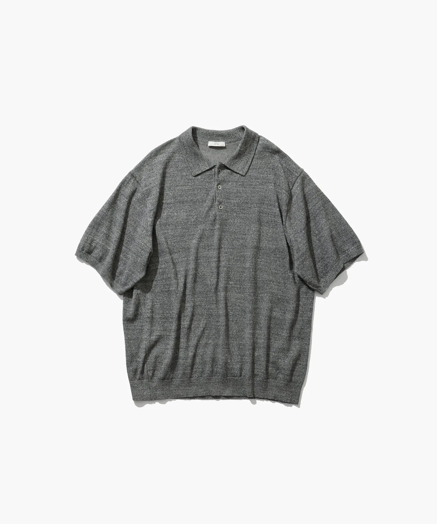 COTTON WASHI BOUCLE | HALF SLEEVE POLO SWEATER sold by ATON product image thumbnail 5